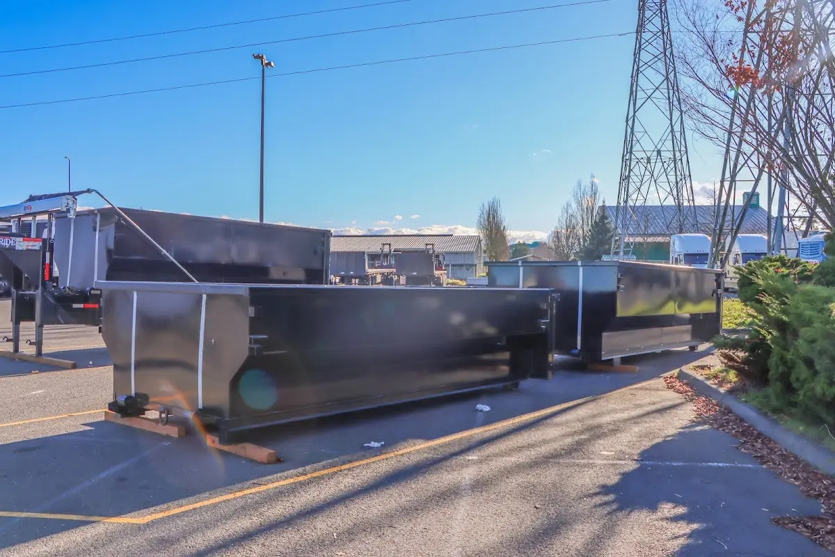 Roll-off dumpster ready for waste disposal at job site for Roll Off Dumpster Rental in Las Cruces